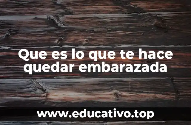 Que es lo que te hace quedar embarazada