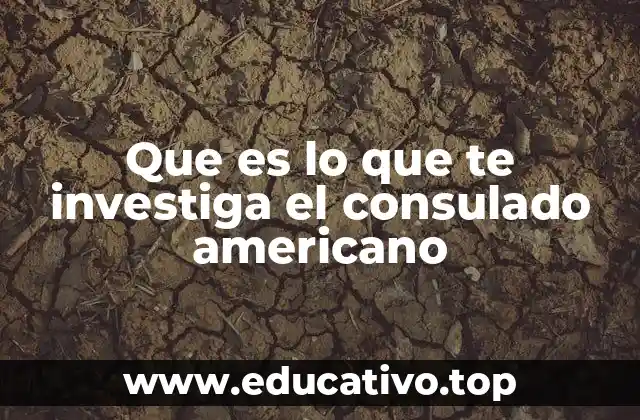 Que es lo que te investiga el consulado americano