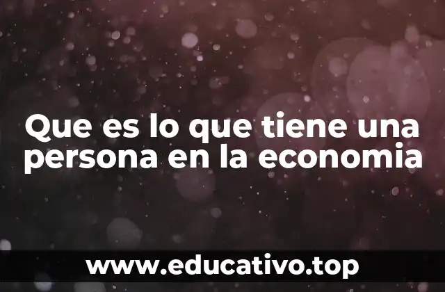 Que es lo que tiene una persona en la economia