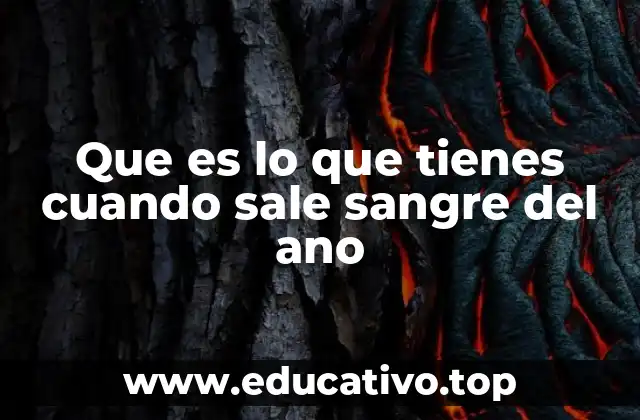 Que es lo que tienes cuando sale sangre del ano