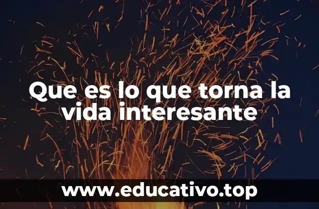 Que es lo que torna la vida interesante