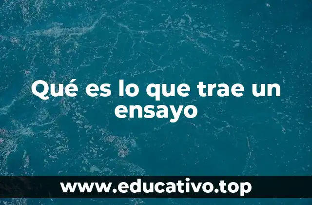 Qué es lo que trae un ensayo