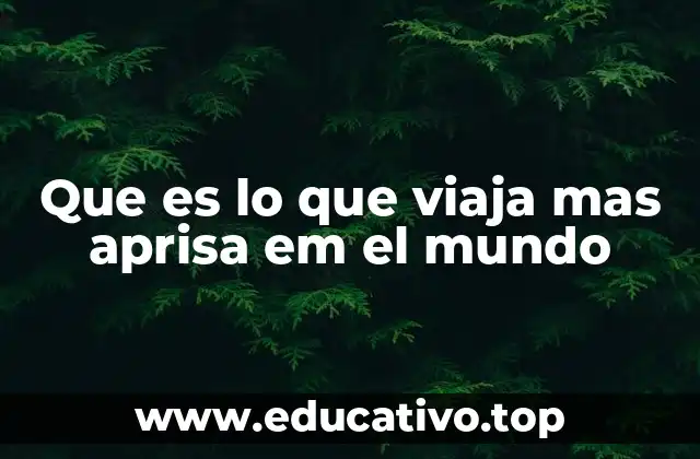 Que es lo que viaja mas aprisa em el mundo