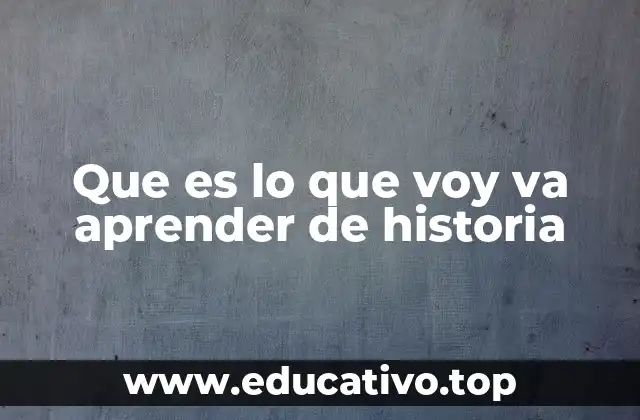 Que es lo que voy va aprender de historia