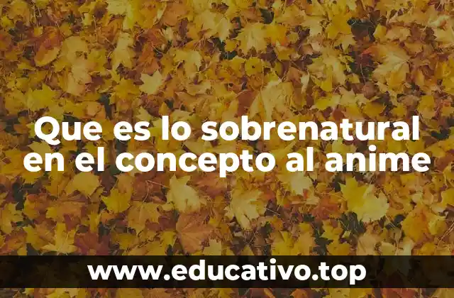 Que es lo sobrenatural en el concepto al anime