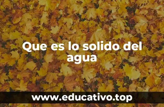 Que es lo solido del agua