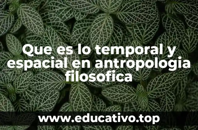 Que es lo temporal y espacial en antropologia filosofica