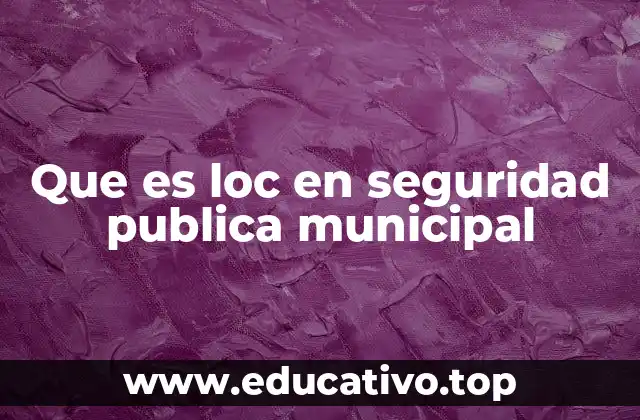 Que es loc en seguridad publica municipal