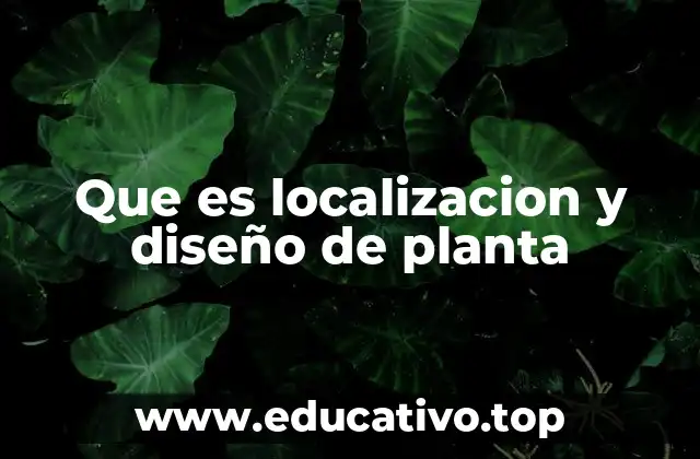 Que es localizacion y diseño de planta