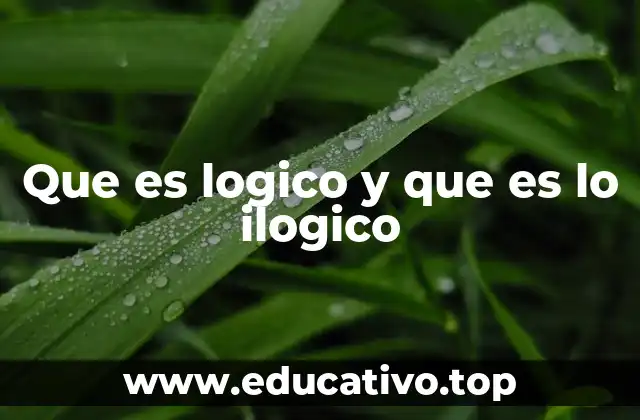 Que es logico y que es lo ilogico