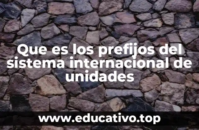 Que es los prefijos del sistema internacional de unidades