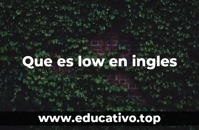 Que es low en ingles