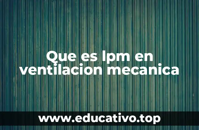 Que es lpm en ventilacion mecanica