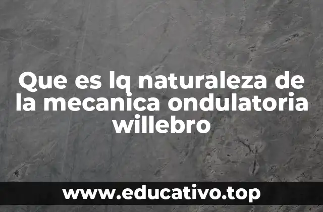 Que es lq naturaleza de la mecanica ondulatoria willebro