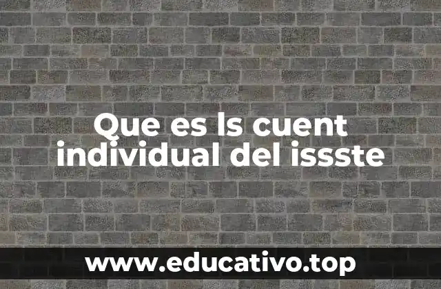 Que es ls cuent individual del issste