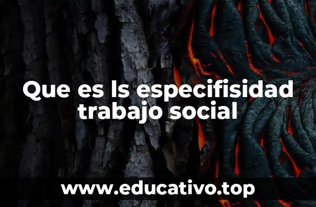 Que es ls especifisidad trabajo social