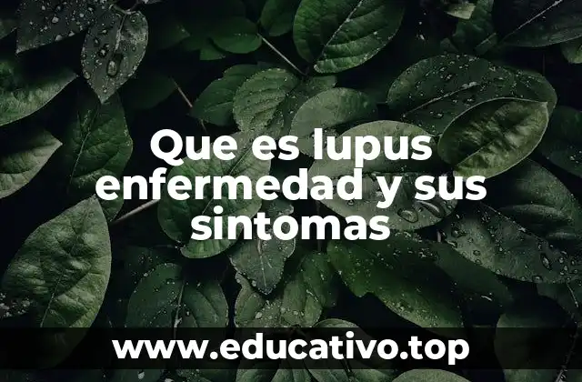 Que es lupus enfermedad y sus sintomas