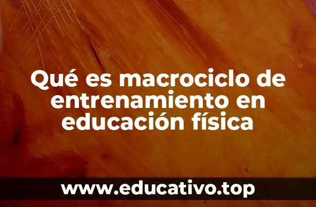 Qué es macrociclo de entrenamiento en educación física