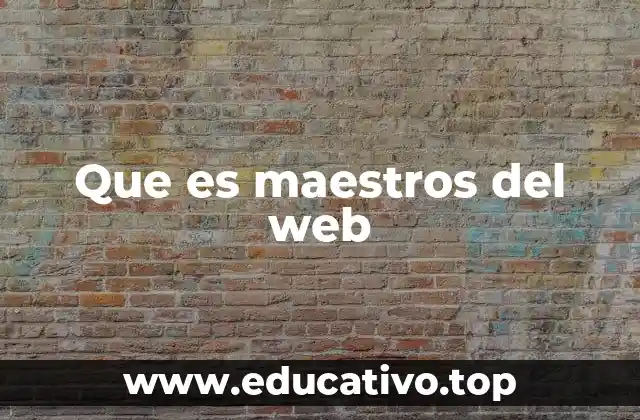 Que es maestros del web