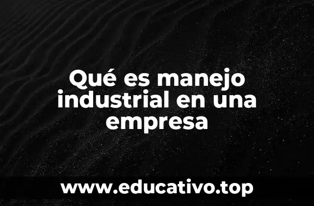 Qué es manejo industrial en una empresa