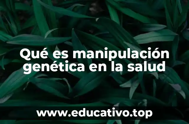 Qué es manipulación genética en la salud
