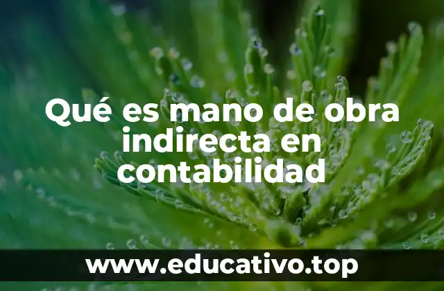 Qué es mano de obra indirecta en contabilidad