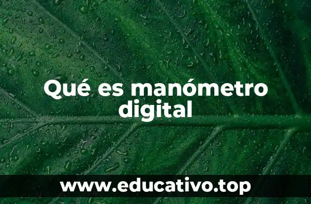 Qué es manómetro digital