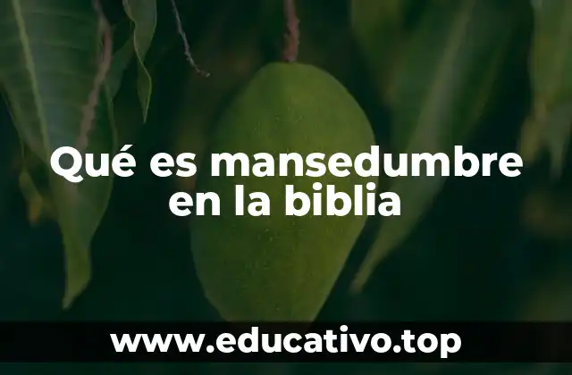 Qué es mansedumbre en la biblia