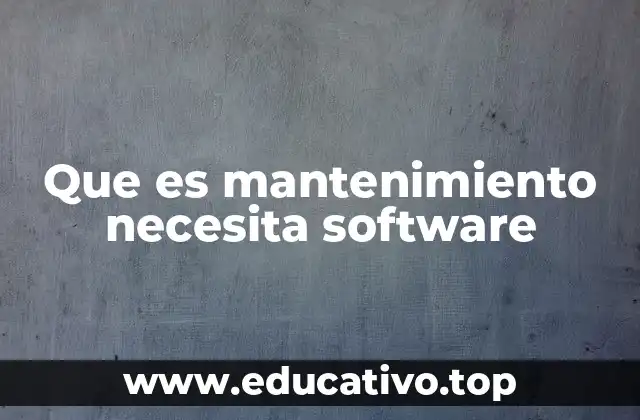 Que es mantenimiento necesita software