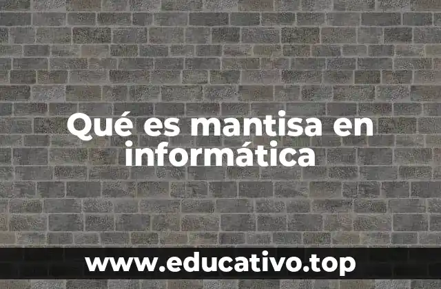 Qué es mantisa en informática