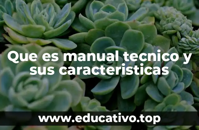 Que es manual tecnico y sus caracteristicas