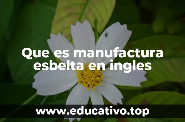 Que es manufactura esbelta en ingles