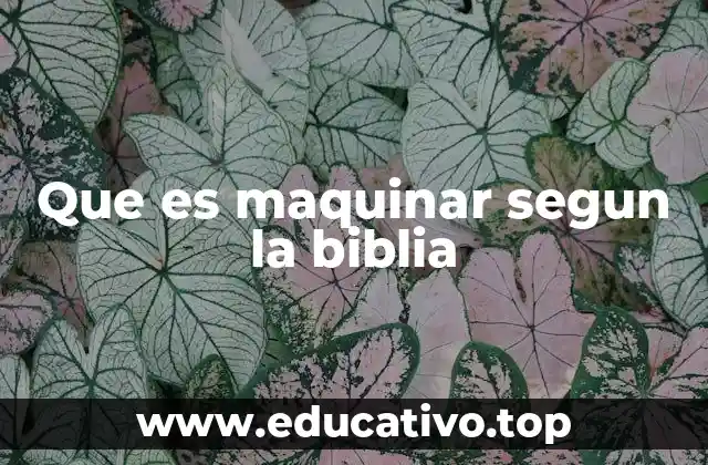 Que es maquinar segun la biblia