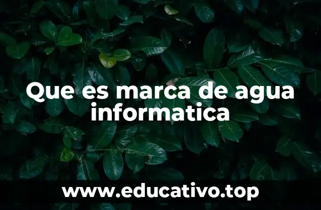 Que es marca de agua informatica