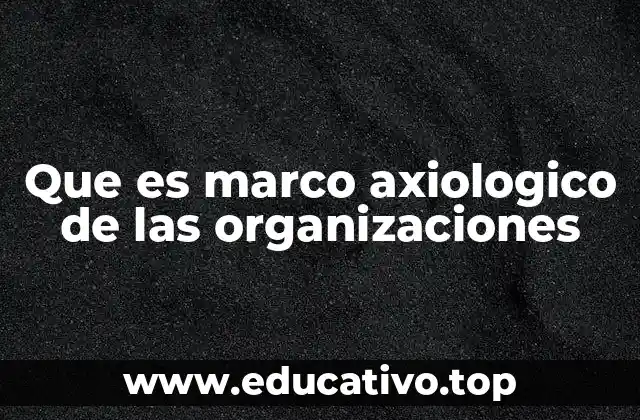 Que es marco axiologico de las organizaciones