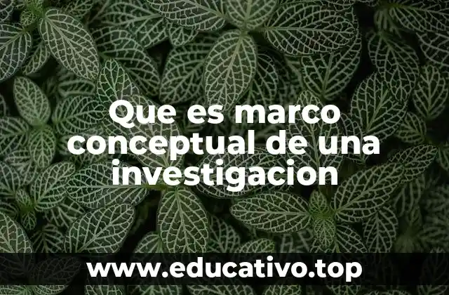 Que es marco conceptual de una investigacion