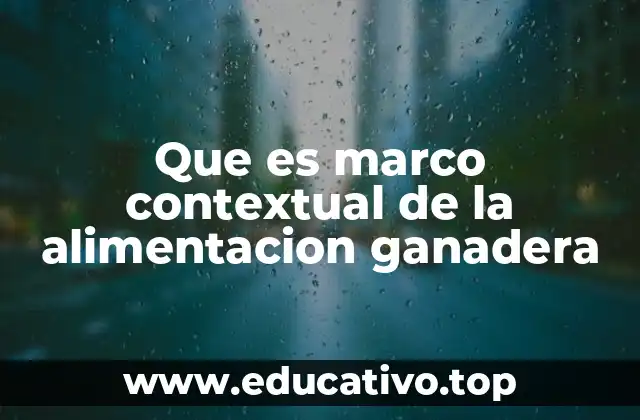 Que es marco contextual de la alimentacion ganadera