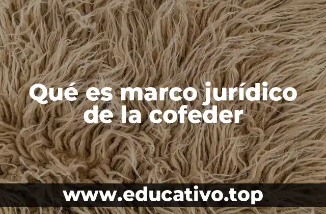 Qué es marco jurídico de la cofeder