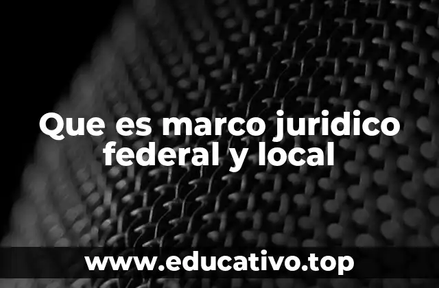 Que es marco juridico federal y local