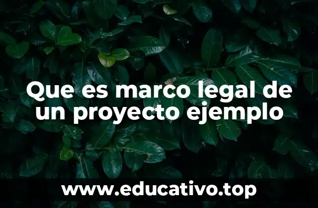 Que es marco legal de un proyecto ejemplo