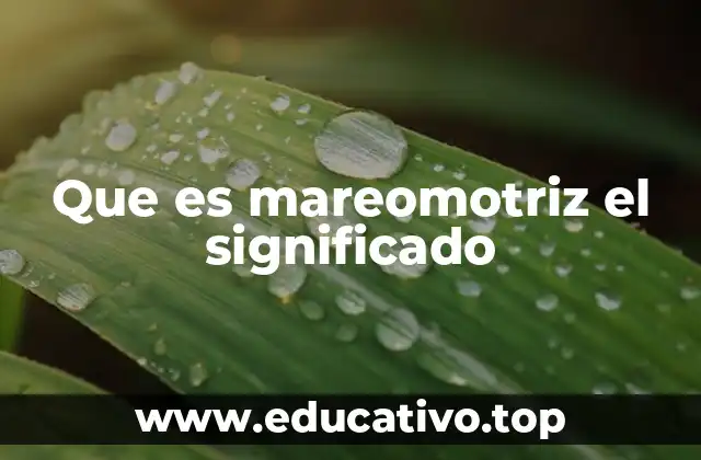 Que es mareomotriz el significado