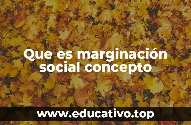 Que es marginación social concepto