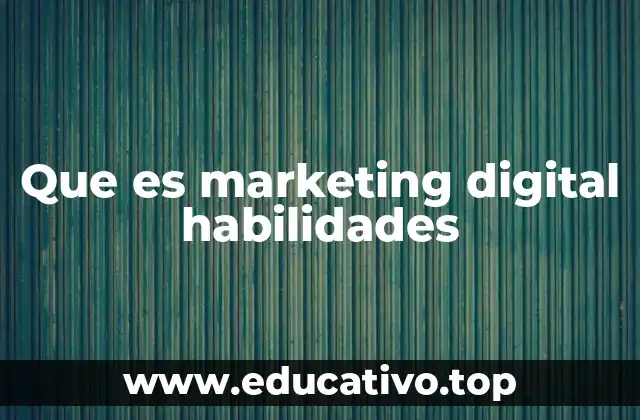 Que es marketing digital habilidades