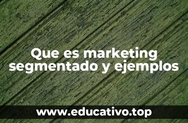Que es marketing segmentado y ejemplos