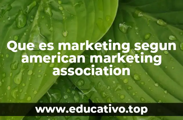 Que es marketing segun american marketing association