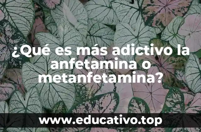 ¿Qué es más adictivo la anfetamina o metanfetamina?