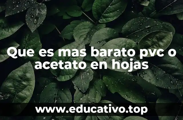 Que es mas barato pvc o acetato en hojas