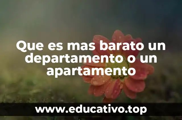 Que es mas barato un departamento o un apartamento