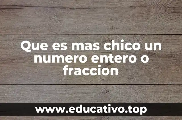 Que es mas chico un numero entero o fraccion
