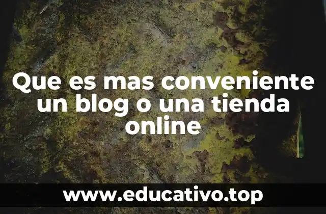 Que es mas conveniente un blog o una tienda online